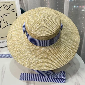 Chapeau Canotier Femme Bleu