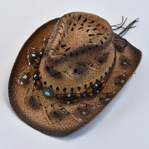 Chapeau De Cowboy En Paille Marron