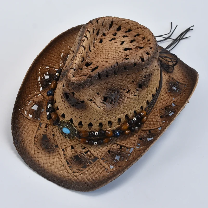 Chapeau De Cowboy En Paille Marron