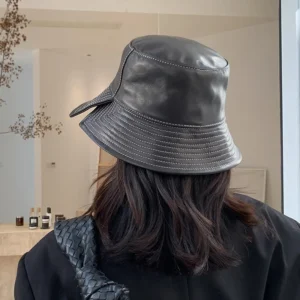 Chapeau Bob En Cuir De Style Coréen