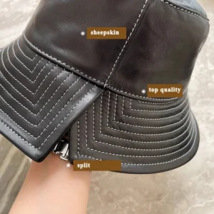 Chapeau Bob En Cuir De Style Coréen