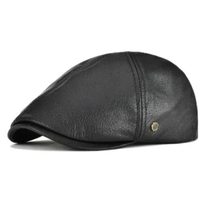 Béret Casquette En Cuir