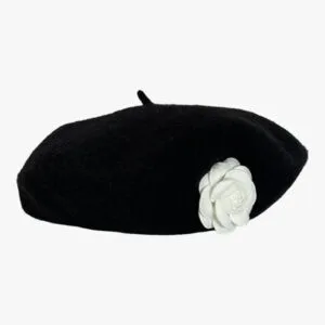 Béret Laine Femme Fleur Décorative