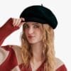 Béret En Laine Noir Pour Femme