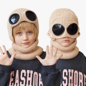 Bonnet Cagoule Enfant Avec Lunettes Aviateur