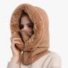 Bonnet Cagoule Épais Femme à Fourrure