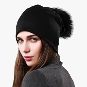 Bonnet Chic Avec Pompon En Laine