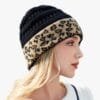 Bonnet Femme Léopard Bicolore