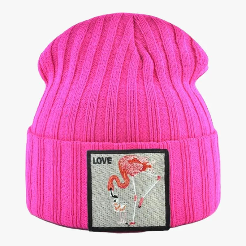 Bonnet Motif Flamant Rose