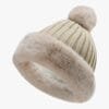 Bonnet Pompon Femme Fourrure Synthétique