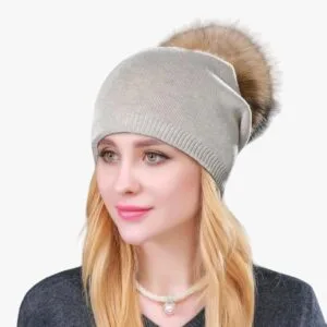 Bonnet Pompon Fourrure Femme