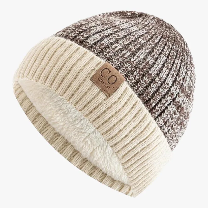 Bonnet Ski Bicolore Doublé Fourrure