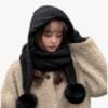 Bonnet à Cagoule Confortable Avec Pompon