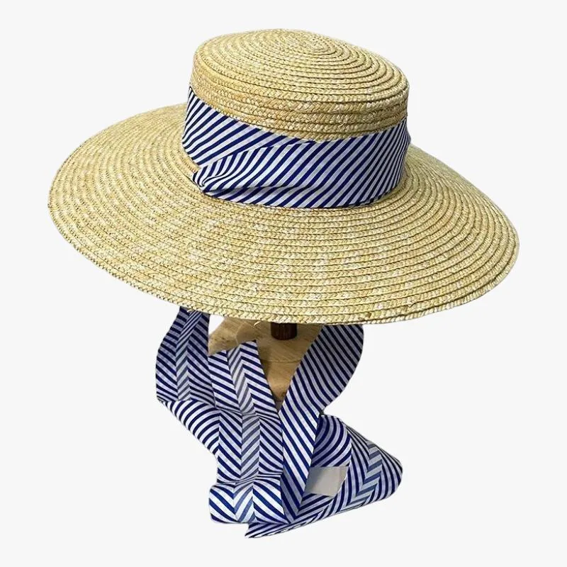Chapeau Canotier Femme Bleu
