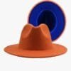 Chapeau Fedora Orange En Feutre