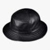 Chapeau Rond En Cuir Noir