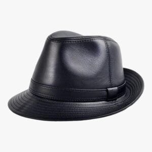 Chapeau Trilby En Cuir Pour Homme