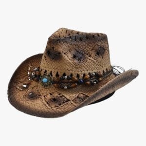 Chapeau De Cowboy En Paille Marron