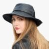 Chapeau En Cuir Noir Pour Femme