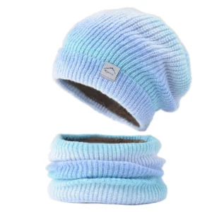 Bonnet Femme Tricoté Dégradé Avec Snood