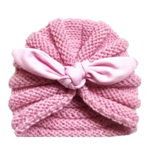 Bonnet Turban Tricoté Bébé Fille