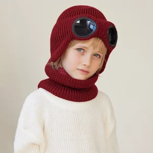 Bonnet Cagoule Enfant Avec Lunettes Aviateur